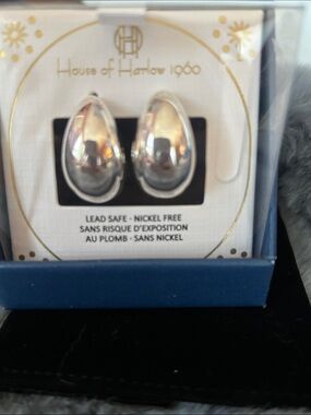 House of Harlow 1960 Polished Silver-Tone Teardrop Stud Earrings